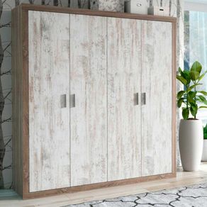 Armario Soto 4 puertas batientes trufa/cañón 208x196,1x50,2 cm