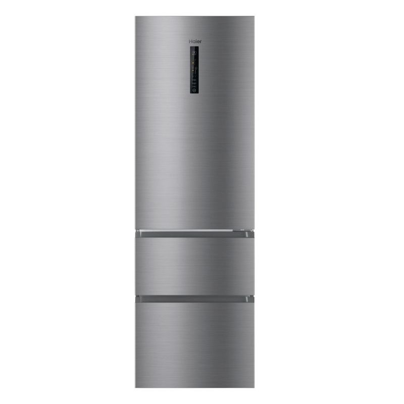 Frigorífico combi Haier HTR3619FNMN No Frost 348L 3 puertas F inox 190,5 cm