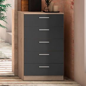 Sinfonier Monika 5 cajones cambria/grafito 103x60x40 cm