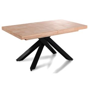 Mesa de comedor Xena extensible forma rectangular roble Nordish/negro 76x160-200-240x90 cm