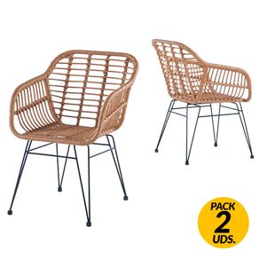 Pack de 2 sillones multiusos Bombay uso interior/exterior marrón
