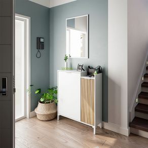 Mueble recibidor Ethna con espejo blanco Artik/natural 91x77x25 cm