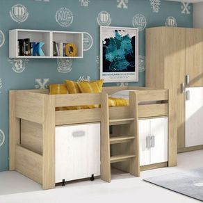 Cama Block Donald con mesa de estudio puccini/andersen 110,6x208,6x97,2 cm