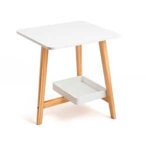 Mesita auxiliar MOA Vinthera blanco/madera 48,3x43,1x38,2 cm