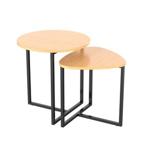 Set de 2 mesas auxiliares MOA Vinthera madera/negro