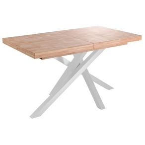 Mesa de comedor Xena extensible forma rectangular roble Nordish/blanco 76x140-180-220x90 cm