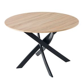 Mesa de comedor Zen forma circular roble/negro Ø100x75 cm