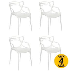Pack de 4 sillas de comedor Malva blanco