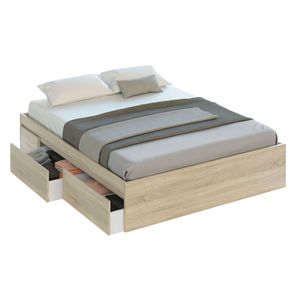 Cama Bed 4 cajones roble claro 37x156x196 cm