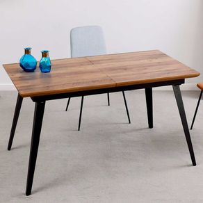 Mesa comedor extensible Branch nogal/negro 140-180x80x77 cm