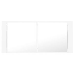 Armario de baño con espejo Rieti con luz LED blanco 45x100x12 cm