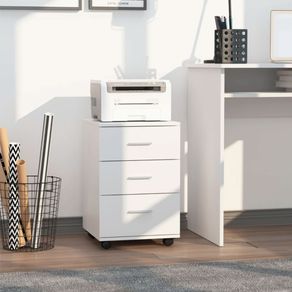 Cajonera de oficina Vinsetto 3 cajones con llave y ruedas blanco 61,5x40x41,5 cm