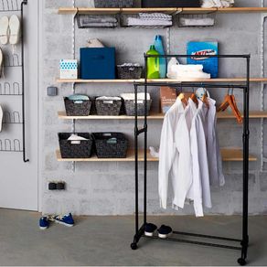 Perchero doble Confortime regulable con ruedas 95/165x80x42 cm