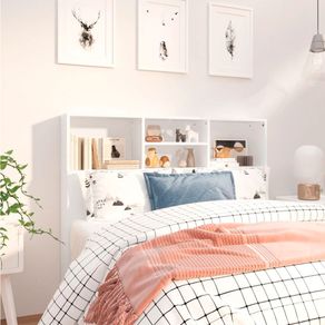 Cabecero Zakia 4 módulos diseño minimalista blanco 103,5x120x19 cm