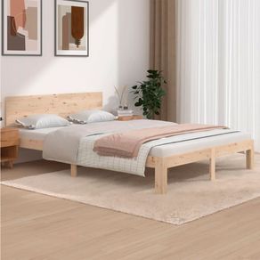 Estructura de cama de madera Genova natural 140x200 cm