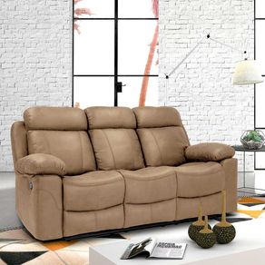 Sofá relax Menfis 3 plazas apertura manual piedra 102x206x96 cm