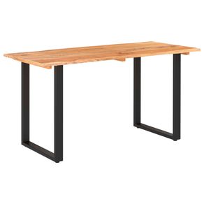 Mesa de comedor Loira rectangular madera maciza madera/negro 76x140x70 cm
