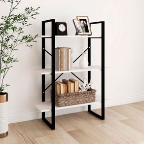 Estantería Oker 3 estantes diseño industrial blanco 105x80x30 cm