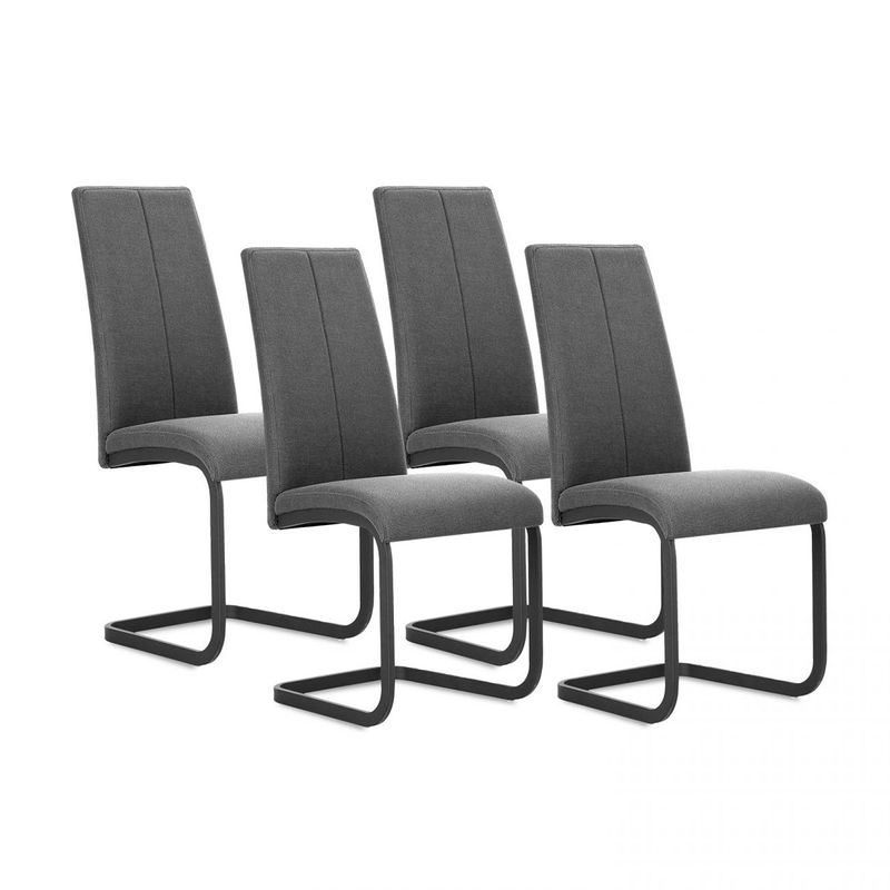 Pack de 4 sillas de comedor Smile estructura metálica tejido antracita