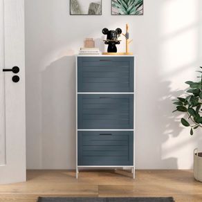 Zapatero Elisa 3 puertas capacidad 6 pares blanco/grafito 108,5x53x18 cm