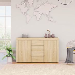 Aparador Mika 4 cajones + 2 puertas diseño rústico natural 69x120x36 cm