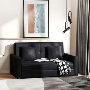 Sofá-cama Ulises Homcom hueco de almacenaje gris oscuro 81x152x101 cm