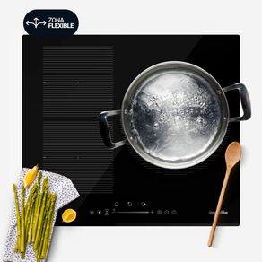 Placa de inducción Meissa Flex 6070BF Universal Blue 6000W 3 zonas + zona flexible negro 59 cm