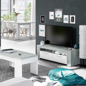 Mueble bajo TV Urban 2 puertas + 2 huecos cemento 40x120x42 cm