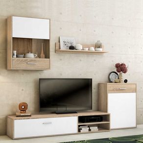 Composición de salón Helena 4 piezas cambria/blanco 220 cm