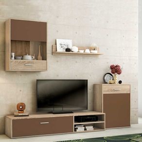 Composición de salón Helena 4 piezas cambria/chocolate 220 cm