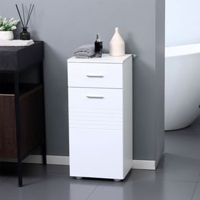 Armario auxiliar de baño Bowe Kleankin 1 puerta + cajón + estante ajustable blanco 77,5x35x30 cm