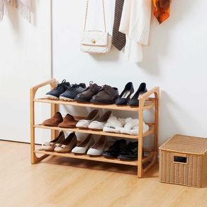 Zapatero Ovre Homcom 3 niveles 9 pares bambú 51x76x33 cm