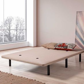 Base tapizada Luxury 3D Matris tejido strech multielástico marrón 90x190