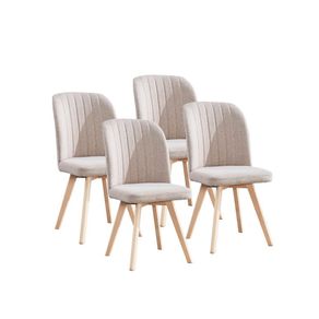 Pack de 4 sillas Lane beige 92x46x55 cm