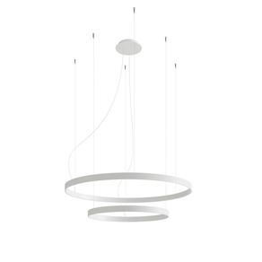 Lámpara de techo Rio 2 LED 3000K 2 pantallas blanco Ø55/Ø78 cm