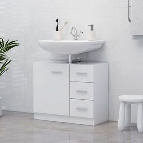 Armario para lavabo Kemba 1 armario + 3 cajones blanco 54x63x30 cm