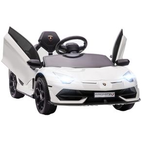 Coche eléctrico infantil Lamborghini Homcom con mando blanco