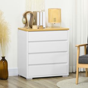 Cómoda Yap Homcom 4 cajones blanco/natural 75x70x37 cm