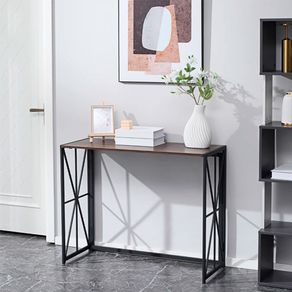 Consola auxiliar Roll Homcom plegable marrón 80x100x38 cm