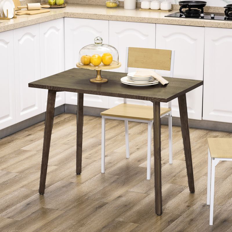 Mesa de comedor Balmes Homcom forma rectangular natural 76,5x98x60 cm