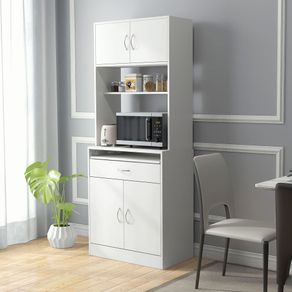 Mueble de cocina Paros Homcom 4 puertas blanco 180x70x40 cm