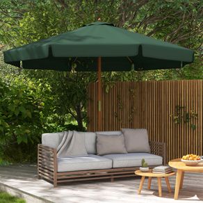 Sombrilla de jardín Outsunny techo ventilable verde osocuro Ø3,25x2,5 m