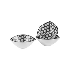 Pack de 3 cuencos para snack cerámica marrón 6x10x10 cm