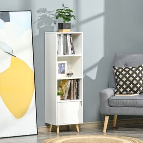 Estantería Carolina Homcom 3 estantes abiertos blanco 129,5x40x30 cm