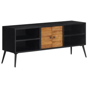 Mueble bajo de TV Márquez 4 módulos + 2 puertas negro/natural