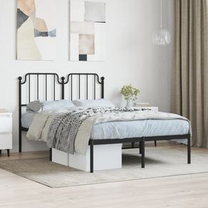 Estructura de cama Bear con cabecero metal negro 120x190 cm