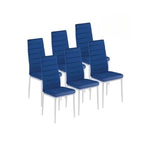 Pack de 6 sillas Avatar velvet azul 98x41x52 cm